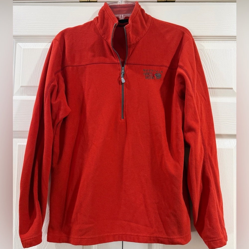 Mountain Hardwear Fleece Pullover Sweatshirt 1/4 Zip Outdoor Mens Size M Red